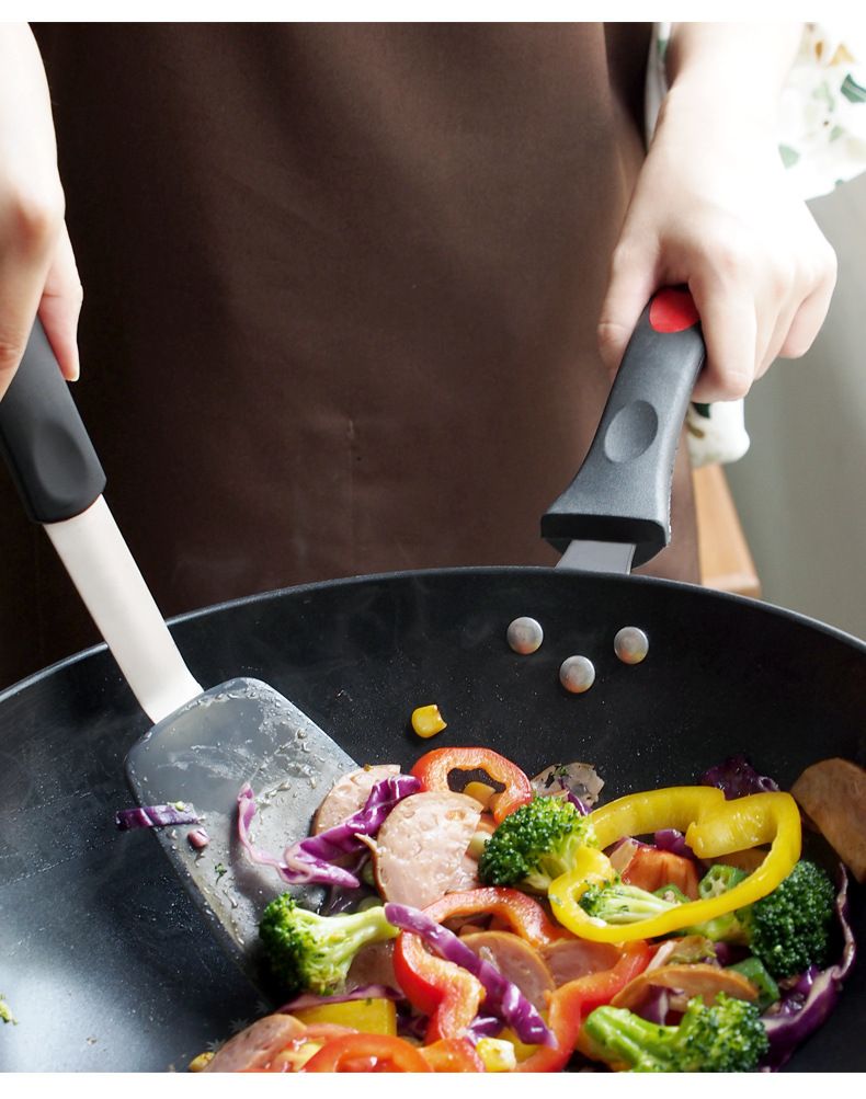 Turner Spatula Silicone Spring Frying Spatula Frying Steak Non Stick Pan Leaking Spatula Kitchen Set_voghion.com