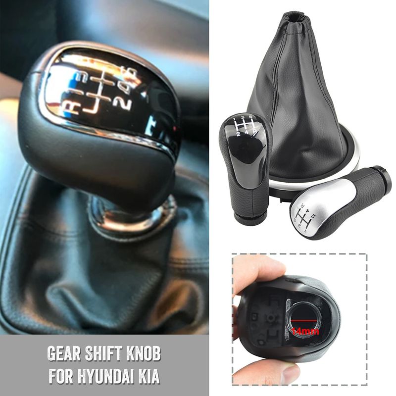 Leder Manuelle Schaltknauf Hebel Stick Shifter Hyundai Creta IX25 Für Kia Forte Cerato K3 Ceed 2012 2013 2014 2015_voghion.com
