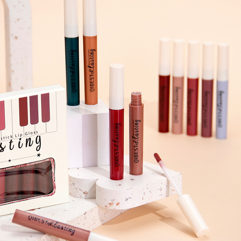 QiBest Staying Cup Lip Glaze Set Matte Mist Liquid Non fading Lipstick_voghion.com