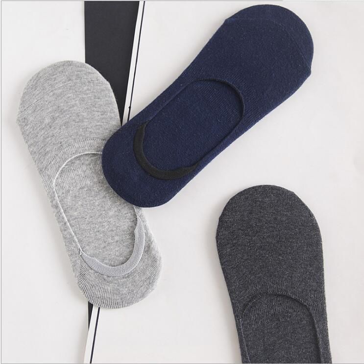 Calzini alla caviglia casual invisibili da uomo in cotone, tinta unita, estivi, modello barca, taglio basso, antiscivolo, in silicone, 2025d_voghion.com