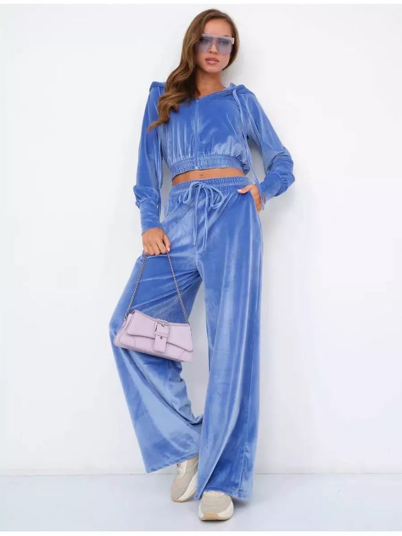 Women's Casual Zip-Up Hoodie & Drawstring Pants Set - Soft Silver Fox Fleece, Streetwear Outfit, Comfortable Loungewear_voghion.com