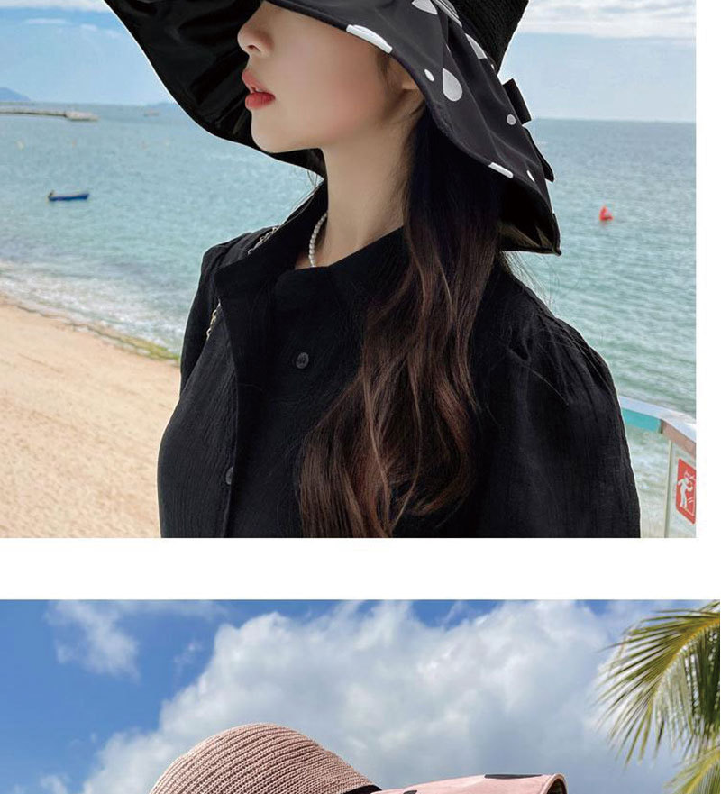 Versione coreana della spiaggia a tesa oversize per il pescatore versatile in gomma nera minimalista da esterno da donna con incavo_voghion.com