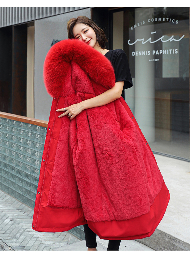 nuovo cappotto imbottito in cotone da donna, versione coreana, lunghezza media, ampio collo in pelliccia, fodera in velluto, soprabito, cappotto imbottito in cotone, trendy per le donne_voghion.com