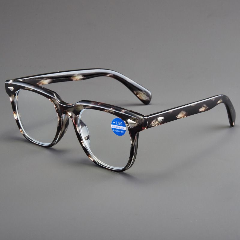 XY8291 Nuovi occhiali da lettura anti-luce blu per uomo e donna, alla moda coreana, con montatura quadrata grande e ultraleggera HD_voghion.com