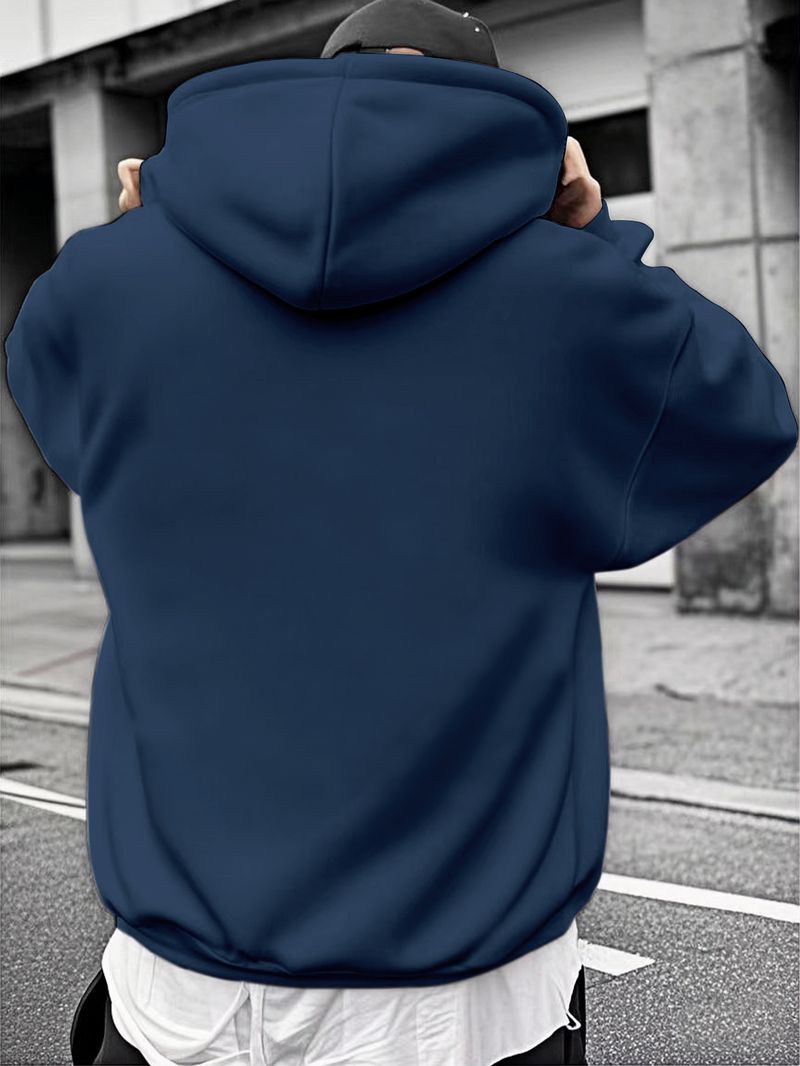 Moletom casual masculino com capuz para inverno - Caimento regular, lavável à máquina, pulôver moderno e moderno, tecido de malha confortável_voghion.com