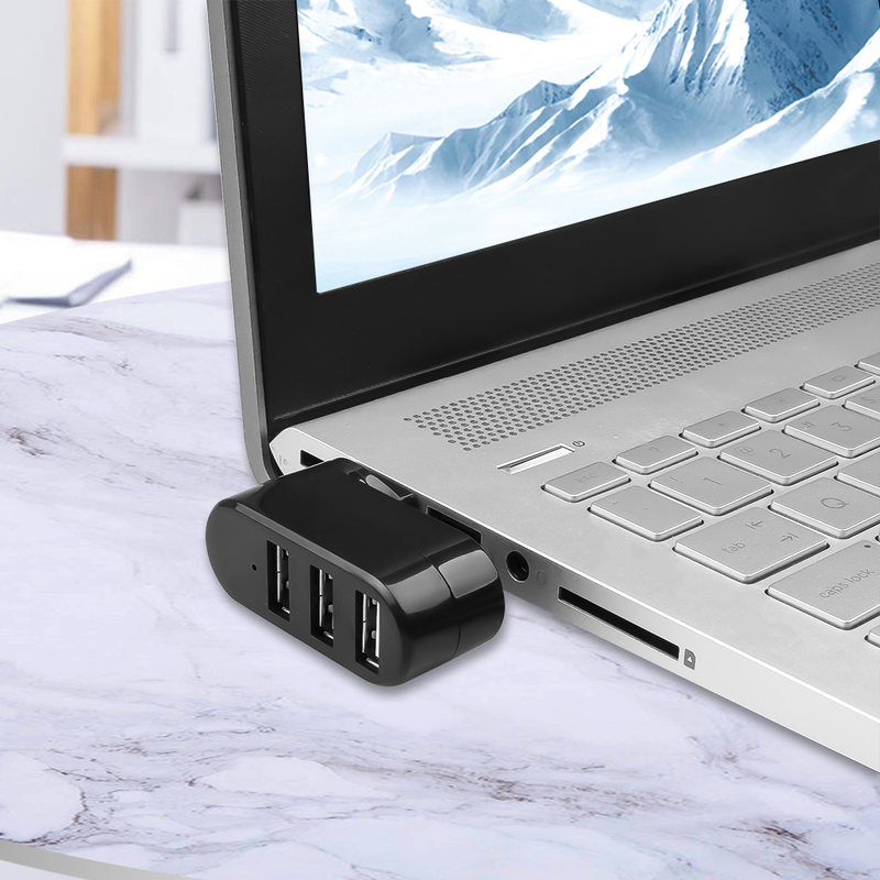 Hub 3.0 Adapter Rotate High Speed U Disk Reader Splitter 3 Ports USB 2.0 for Xiaomi book Pro Laptop PC_voghion.com