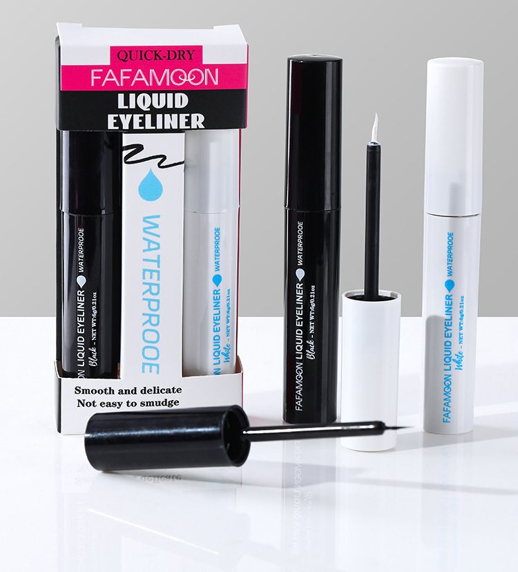 Eyeliner impermeabile, ad asciugatura rapida, a lunga durata, non sbiadisce, in bianco e nero. Eyeliner Suit_voghion.com
