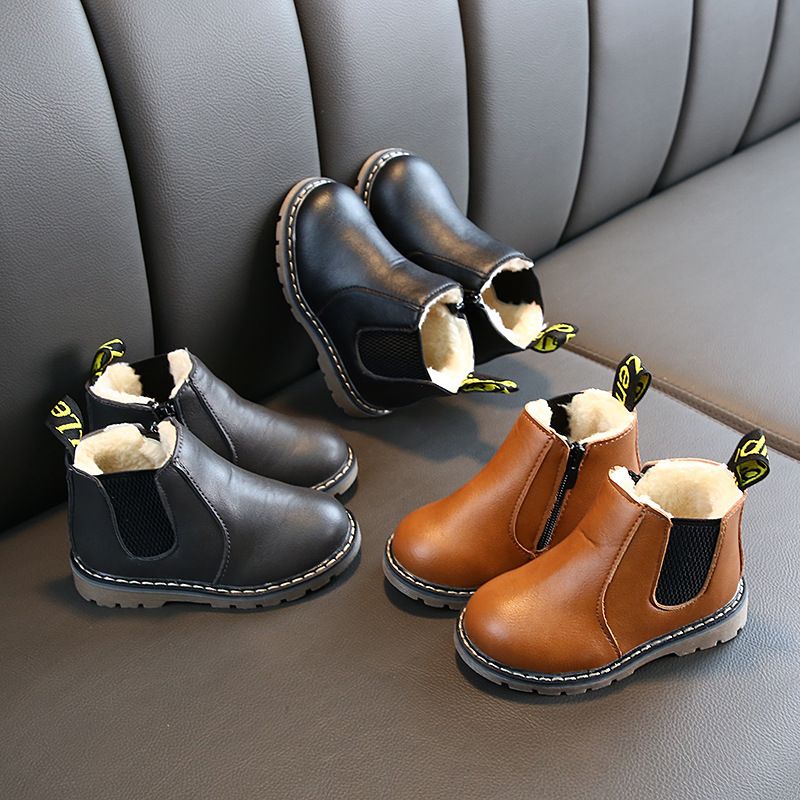 Calde scarpe Martin per bambini, nuove, autunno inverno, foderate in pile, con stivaletti singoli spessi per bambine_voghion.com