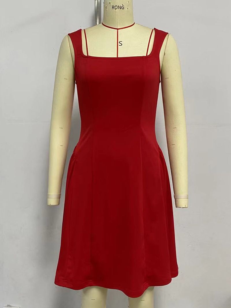 Roupas femininas verão 2025 novo vestido slim fit com costas nuas sem mangas colete e saia camisola_voghion.com