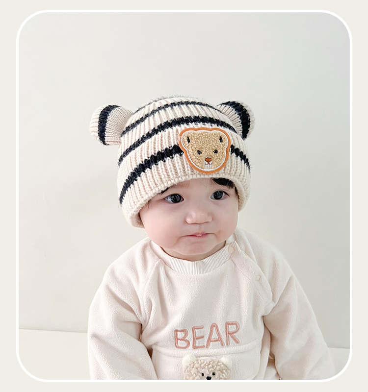 Cappelli per bambini Cappello da bambino Set da bambino super carino in lana lavorato a maglia per l'autunno e l'inverno_voghion.com