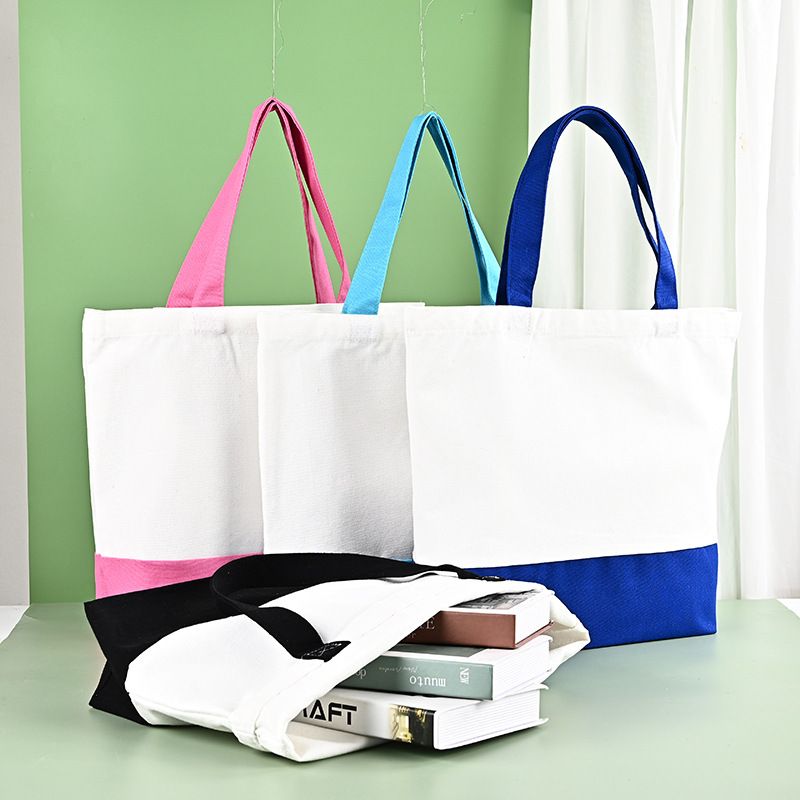 Blanko-Einkaufstaschen aus Canvas mit individuellem Logodruck, Baumwolltaschen zum Einkaufen, für Werbezwecke und zum Mitnehmen, Großhandel_voghion.com