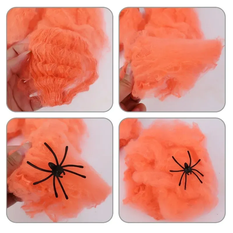 Künstliche Spinnennetz Halloween Dekoration Scary Party Szene Requisiten Weiß Stretchy Cobweb Horror Haus Home Decora Zubehör_voghion.com