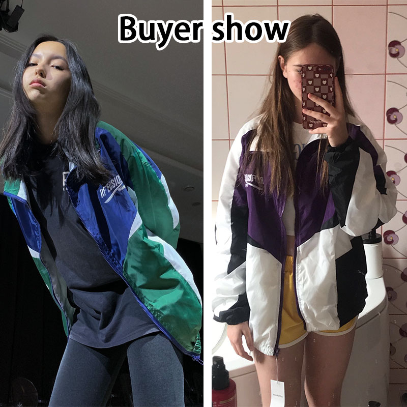 n Giacca college stile college Nuove coppie casual Giubbotti bomber ricamati con lettere Cappotto con cerniera patchwork allentato da strada_voghion.com