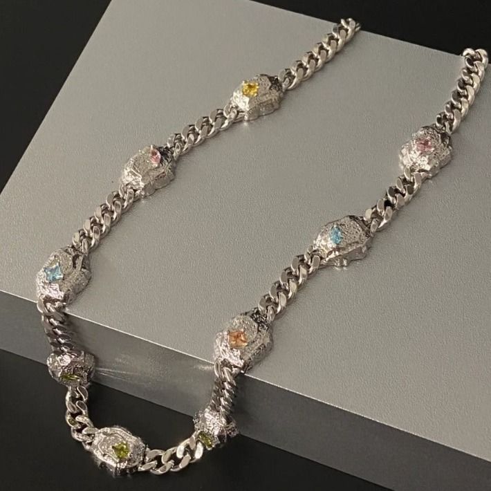 Meteorite Cuban Magnetic Cool Versatile Luxurious Necklace High-end Couple Style Fashion Sweatshirt Chain_voghion.com