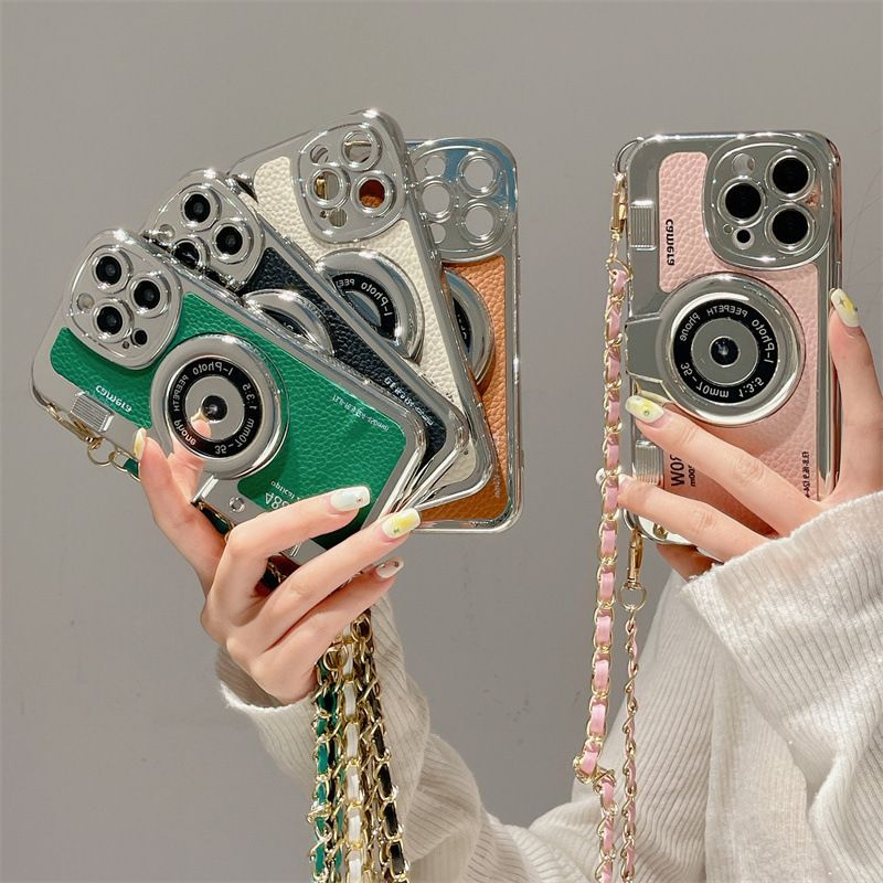 Mobiele camera geschikt voor Apple 15 Promax mobiele telefoonhoes 13 siliconen 12 lanyard 11 crossbody ketting anti-val zacht_voghion.com
