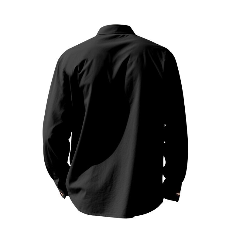 Camicia da uomo casual con colletto alto e maniche lunghe con bottoni, stampata con albero di cocco autunnale_voghion.com
