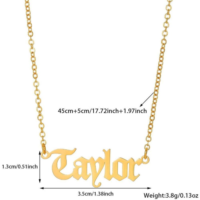 Personalized Necklace English Simple Gift Jewelry Pendant Letter Name Summer_voghion.com