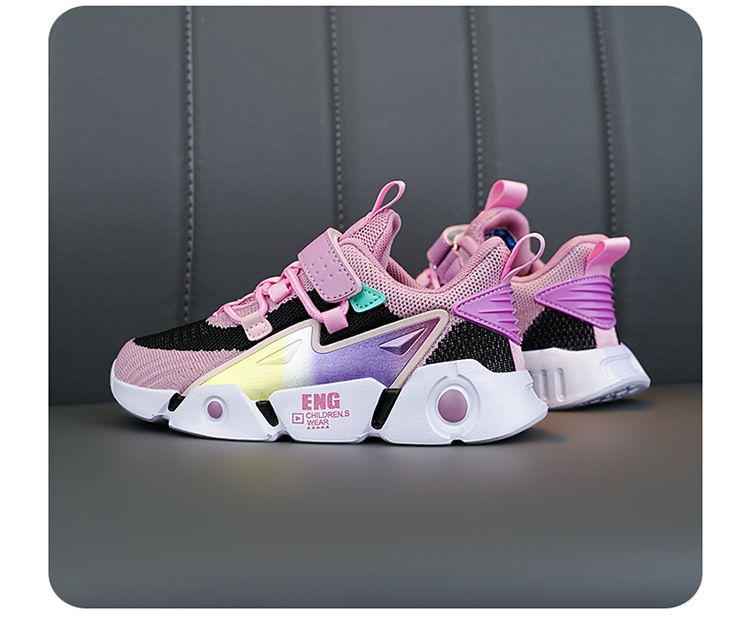 Kinderschuhe Mädchen Sportschuhe Trendy Schuhe 2024 Frühjahr und Herbst Neue Jungen Leichte Laufschuhe mit weicher Sohle für mittlere und große Kinder_voghion.com