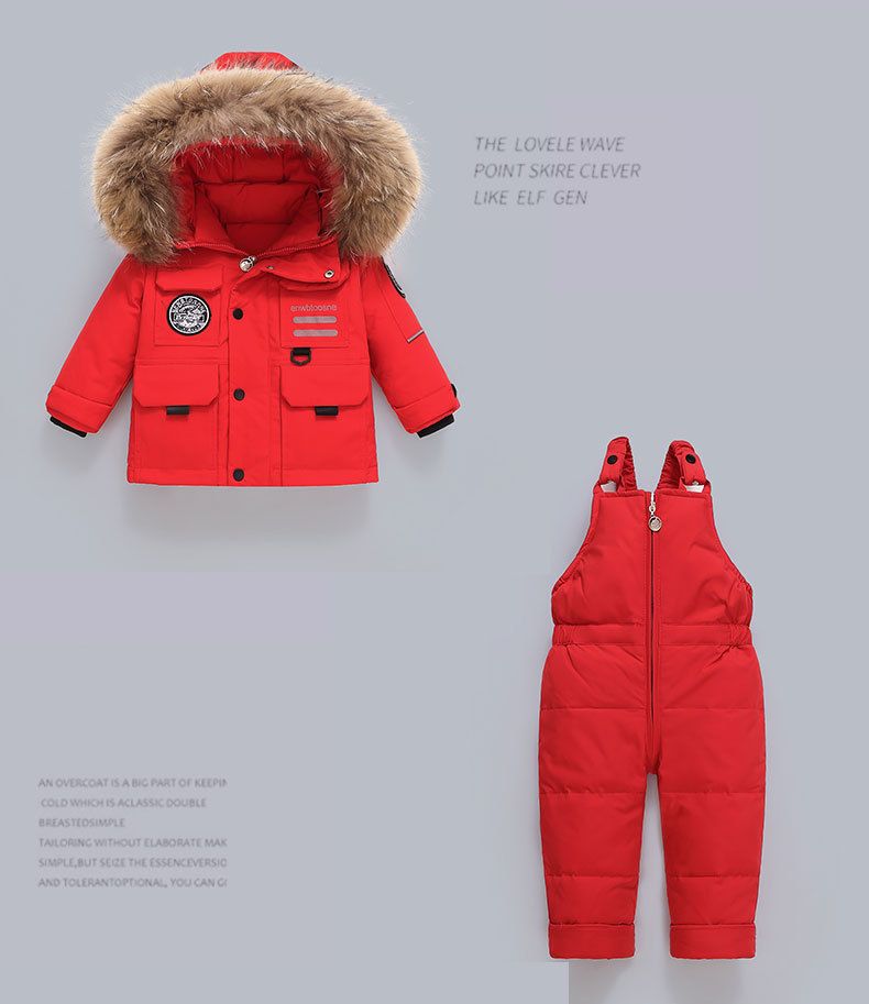 Piumino per bambini 2025, neonato, 1-5 anni, ragazzi e ragazze, nuovo set invernale in due pezzi, top + tuta_voghion.com