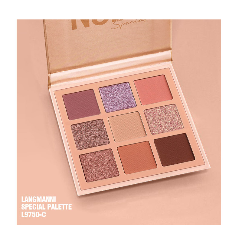 Langmanni Huda 9 Palace Lidschatten-Scheibe, perlmuttartiger, mattierender, nicht fliegender Puder_voghion.com