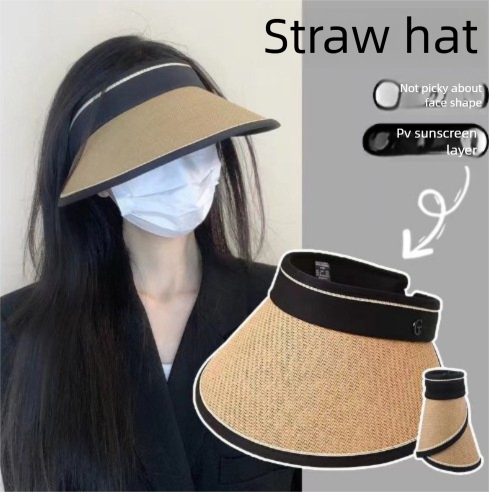 New Summer UV Protection Internet Celebrity Style Outdoor Versatile Portable Rollable Face Slimming Women's Sun Hat_voghion.com