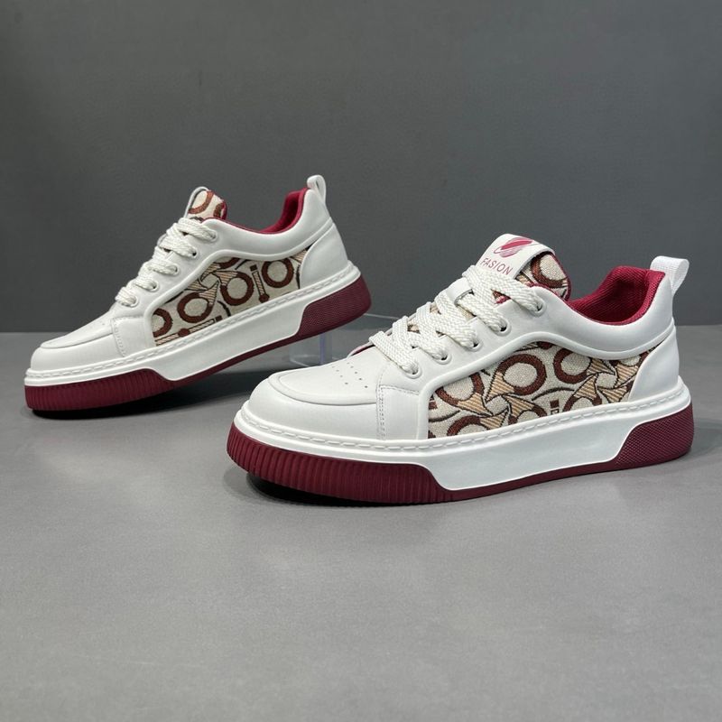 Scarpe sportive da uomo in pelle versatili e personalizzate, alla moda, con suola spessa, quattro stagioni, nuove, basse e con lacci, casual, da uomo_voghion.com
