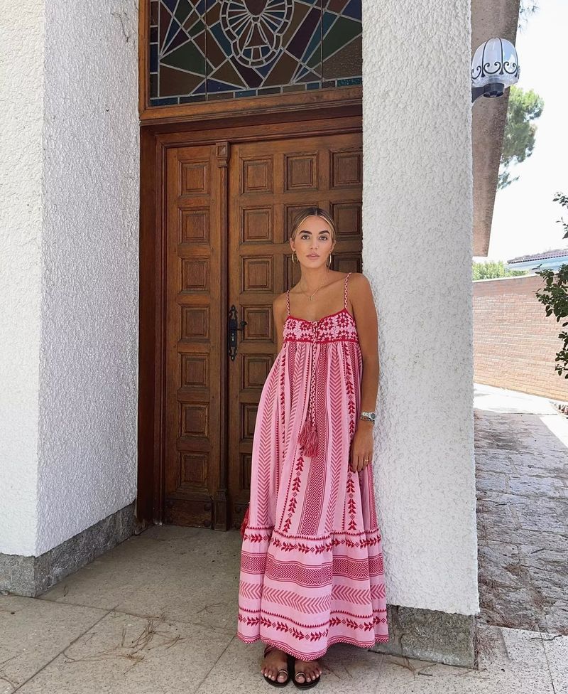 Damenbekleidung Sommer Neue Großhandel Häkeln Gestrickte Gedruckt Kleid Rock Hosenträgerrock_voghion.com
