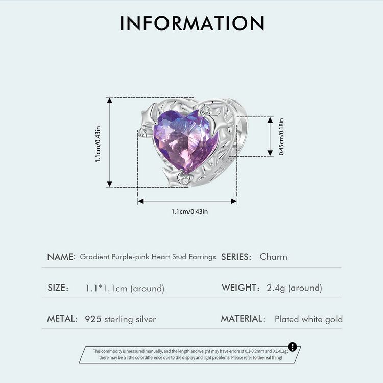Gradient Purple-pink Heart Charm_voghion.com