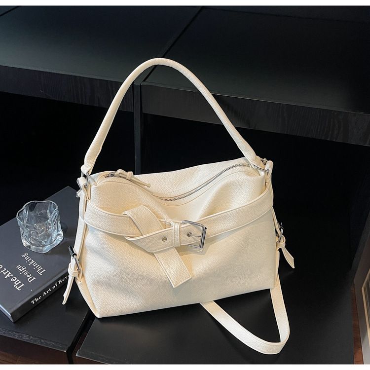 Sac fourre-tout tendance pour femme, grande capacité, en PU souple, avec fermeture éclair, pour un usage quotidien, disponible en noir, beige, marron et argent._voghion.com