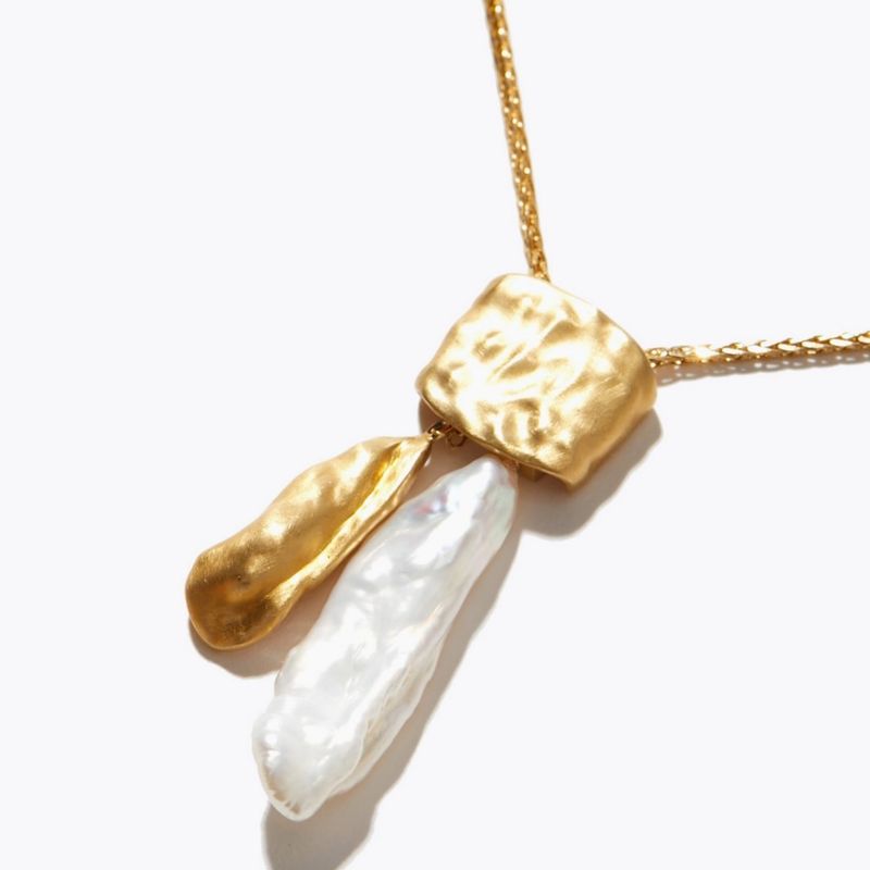 Collier élégant et minimaliste avec pendentif en perles réglables, chaîne en laiton plaqué or 18 carats avec fermeture coulissante, collier minimaliste unique avec pendentif en perles_voghion.com
