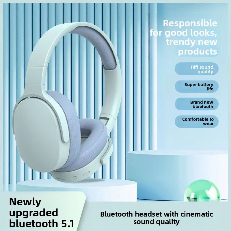 Article tendance transfrontalier P2961 Casque Bluetooth supra-auriculaire sans fil, confortable, basses profondes, longue autonomie_voghion.com