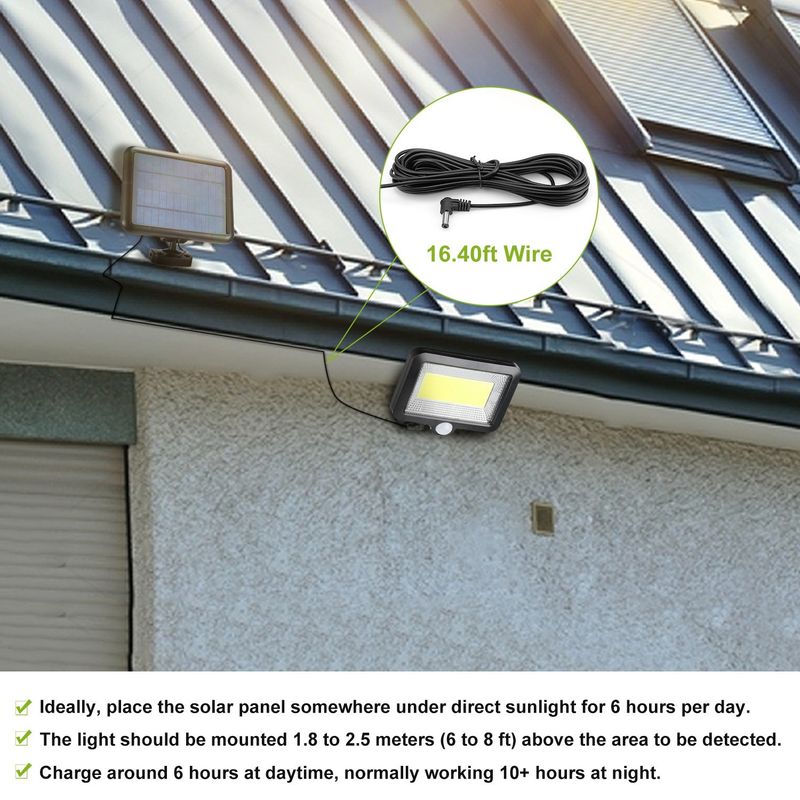 Solar Powered Wall Lights Outdoor 100 LED Beads Motion Sensor Lamp IP65 Waterproof Dusk To Dawn Sensor Light_voghion.com