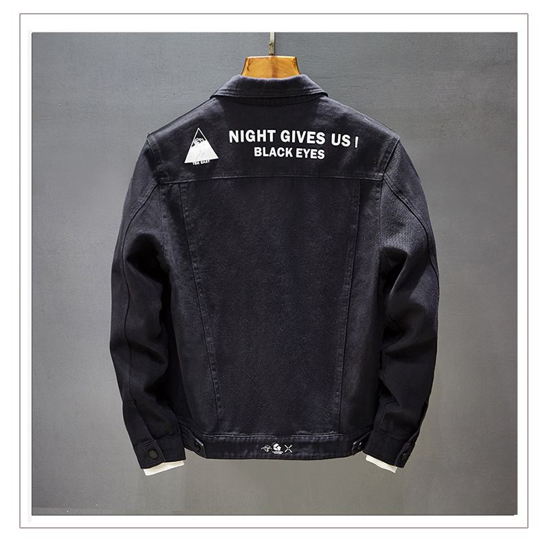 Herreklær ny herrejakke ensfarget trendy denimklær uformell slank denimjakke menn_voghion.com