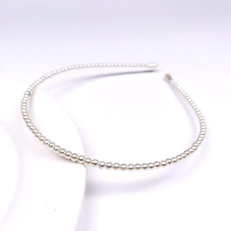 Korean Influencer Pearl Headband For Women, Versatile Minimalist Hair Hoop, Handmade Pearl-strung Fashion Elegant Hair Accessory_voghion.com