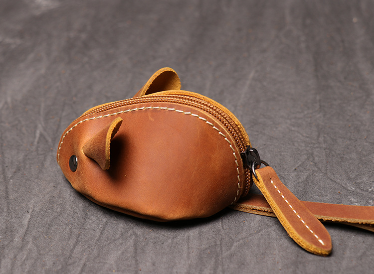 New Animal Cowhide Children's Cute Zero Wallet Made of Genuine Leather Mouse Cartoon Key Bag Multi functional Handheld Storage Bag with Advanced Sense_voghion.com