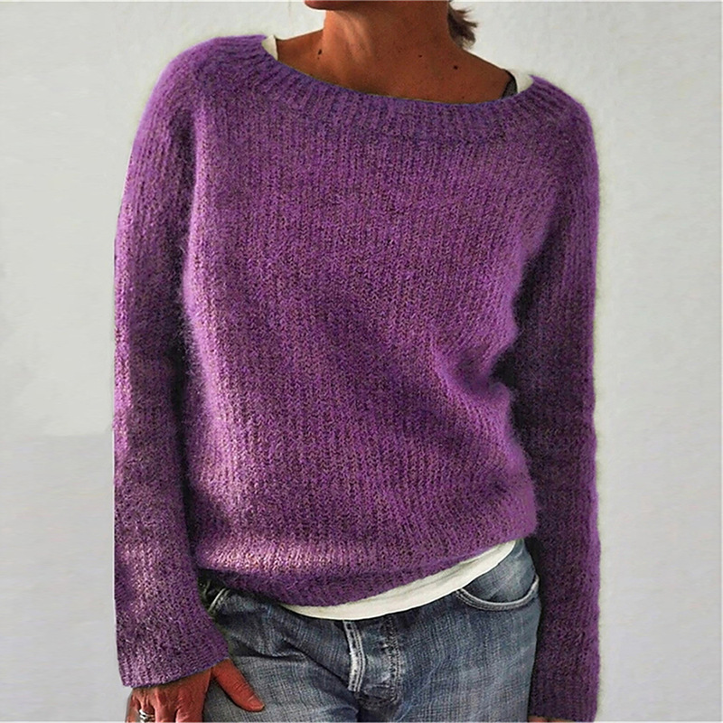 2023 m. moteriškas megztinis vienspalvis Quiet Edition Basic Knit_voghion.com
