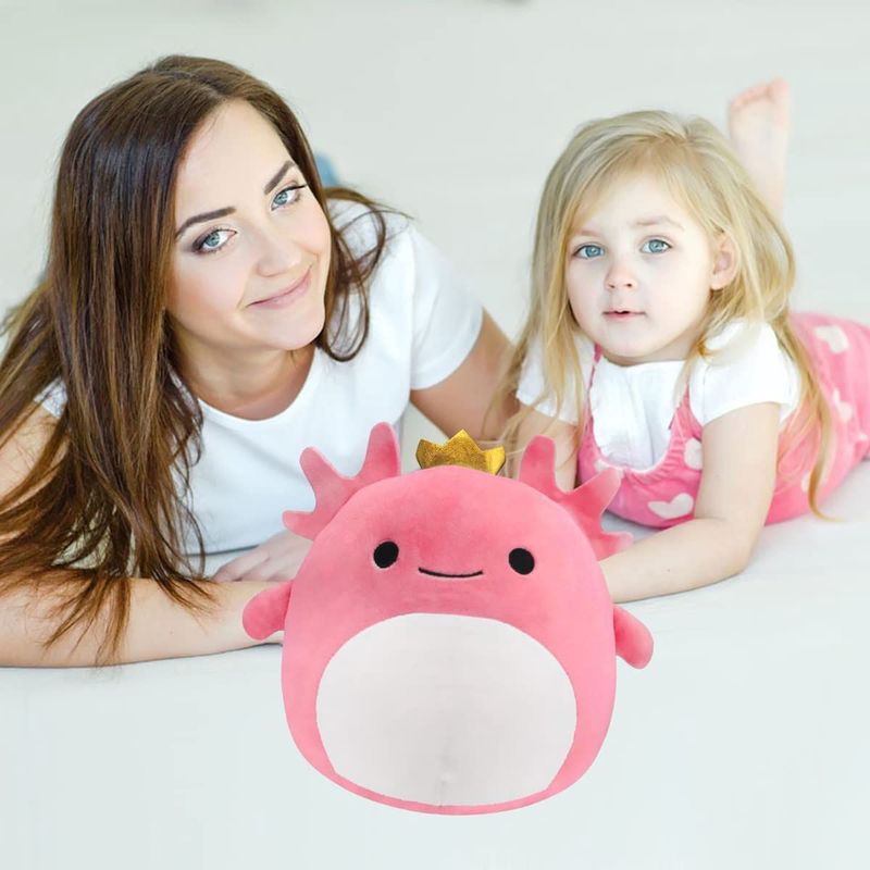 Stuffed Crown Animal Axolotl Toy Soft Plush Doll Pillow For Kids Safe Comfortable_voghion.com