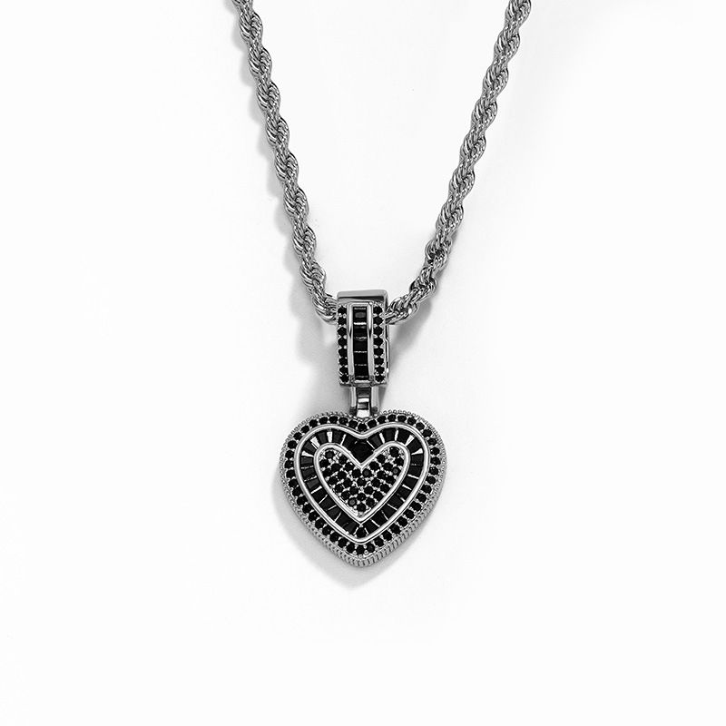 Colar com pingente feminino de metal banhado a ouro em forma de coração e clavícula, corrente de suéter hip-hop, acessórios para colar_voghion.com