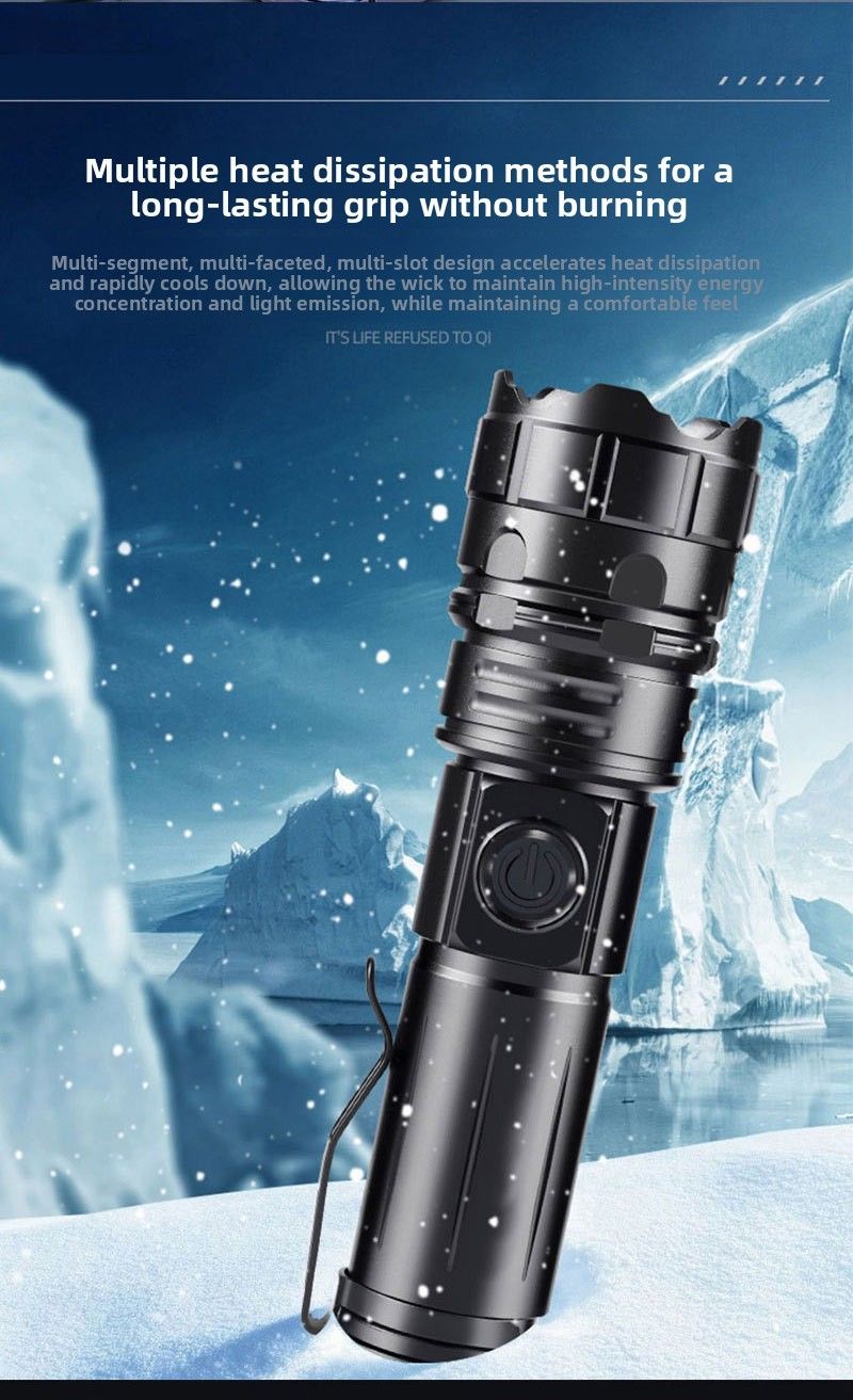 Cross-Border Tactical LED High Brightness Outdoor Small Convenient With Pen Clip Emergency Lighting Zoom Long-Range_voghion.com