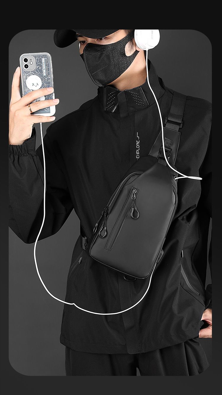 Nouveau sac de poitrine imperméable pour homme, sac à bandoulière simple, sac à dos à la mode_voghion.com