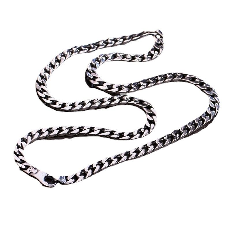 Collana cubana in argento sterling per uomo, elegante e alla moda, regalo hip-hop con catena spessa._voghion.com
