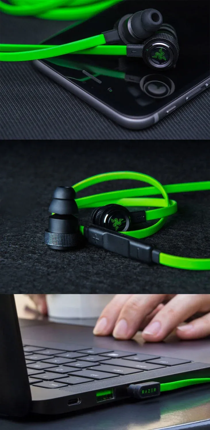 Razer HAMMERHEAD PRO V2 Wired Active Noise Cancellation Portable in-Ear with Microphone for Gaming Music Headphones_voghion.com