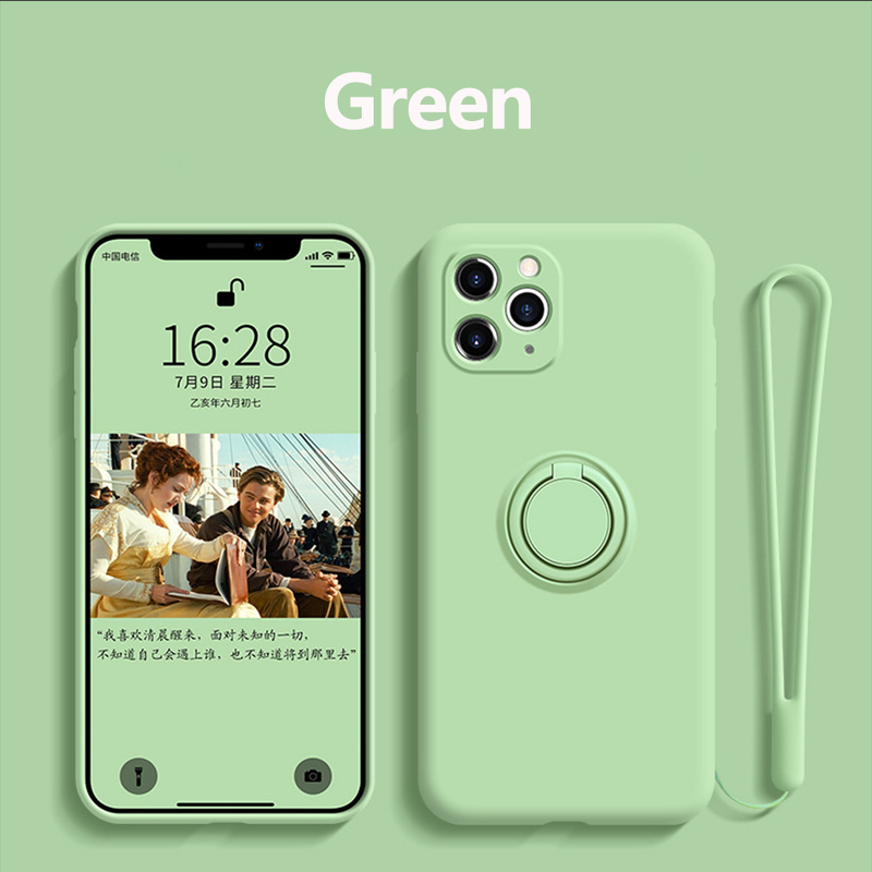 Luxury Finger Ring Holder Rope Phone Case For OPPO A15 A52 A72 A92 A53 2020 A54 A73 A74 A54 A93 5G Liquid Silicone Soft _voghion.com