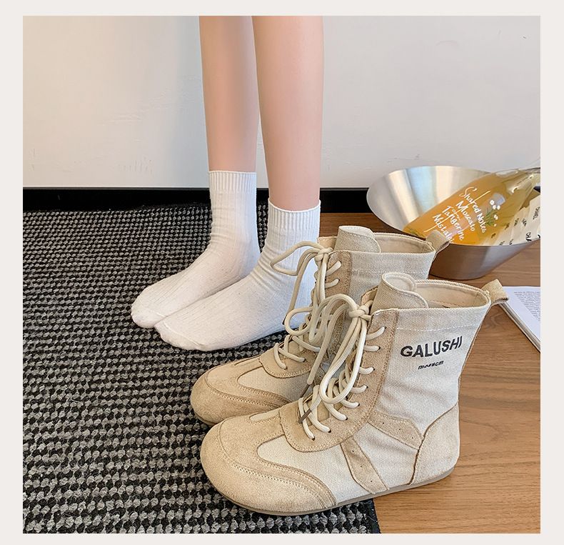 Damen Boxstiefel 2025 Herbst Neue High-Top Deutsches Training Damen Atmungsaktiv Casual Sports Western Cowboy Boxschuhe Kurze Stiefel_voghion.com