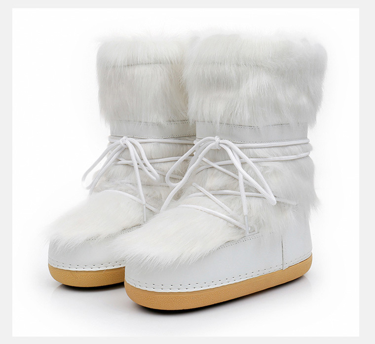 Damenschuhe Mode Space Boots Pelzigen Stil Mond Schuhe Schneestiefel Frauen Plus Samt Frauen_voghion.com
