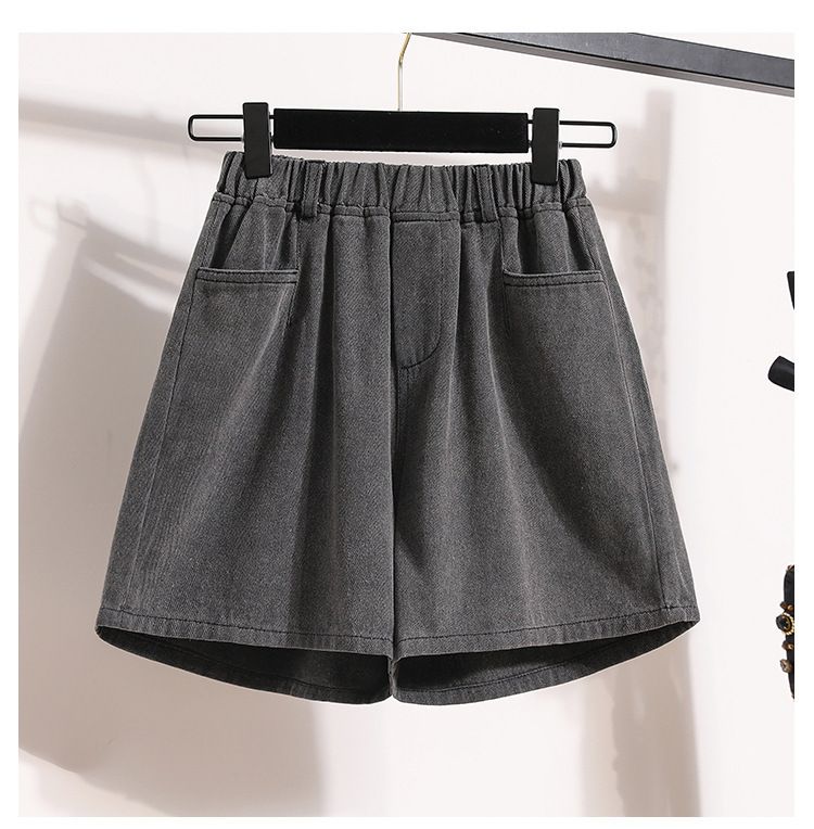 Pantaloncini in denim tencel sottile a linea A, da donna, versatili, larghi, a vita alta, con gamba larga, estate 2025_voghion.com