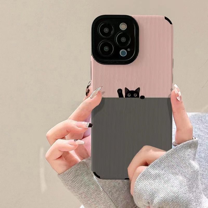 Pink Splicing Kitten IPhone 15/15 Pro Max 13 Handyhülle 12 Stoßfest 11/XR Volle Abdeckung XS Silikon_voghion.com