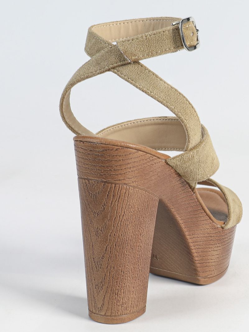 Women's Platform Sandals - Chunky Heel Ankle Strap Slides With Buckle Detail (Plus Size Available)_voghion.com