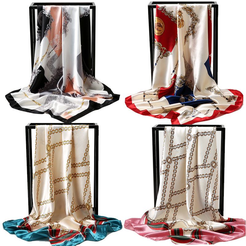Sonderangebot: Hangzhou Satin 90 cm großer quadratischer Seidenschal für Damen, vielseitig einsetzbar, dünner Schal für Frühling und Herbst, ideal zum Sonnenbaden_voghion.com