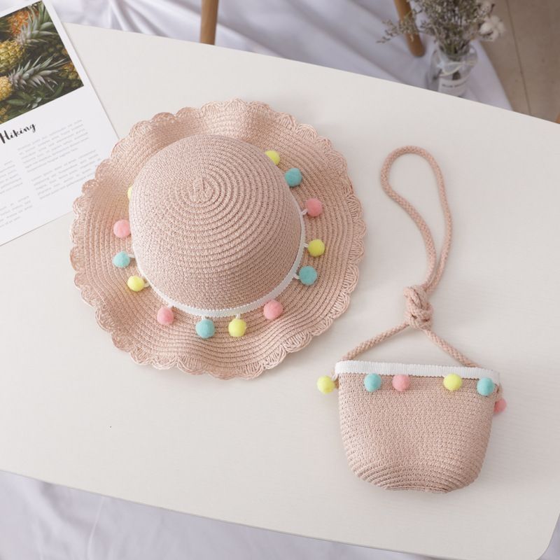 Cappello da sole in erba per ragazza pescatore, protezione da spiaggia per principessa estiva femminile per bambini, cappello da bacino_voghion.com